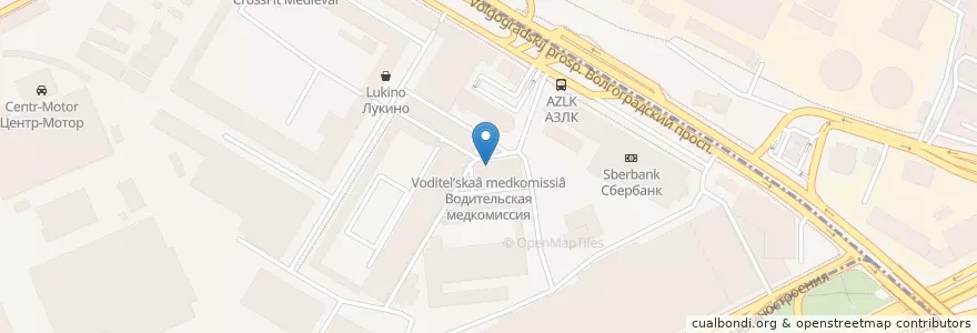 Mapa de ubicacion de Водительская медкомиссия en Rusland, Centraal Federaal District, Moskou, Юго-Восточный Административный Округ, Южнопортовый Район.