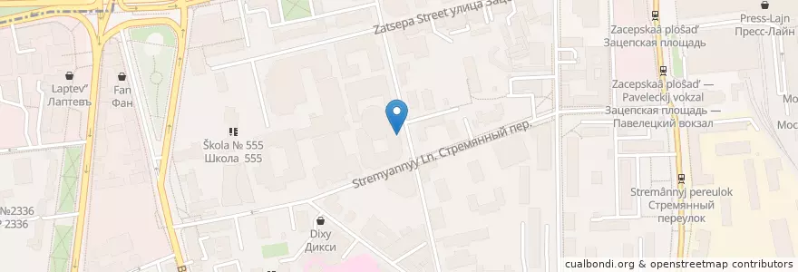 Mapa de ubicacion de Жаровня en Rusia, Distrito Federal Central, Москва, Distrito Administrativo Central, Район Замоскворечье.