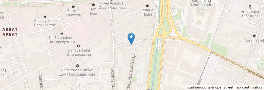 Mapa de ubicacion de I love cake en Russia, Distretto Federale Centrale, Москва, Центральный Административный Округ, Район Арбат.
