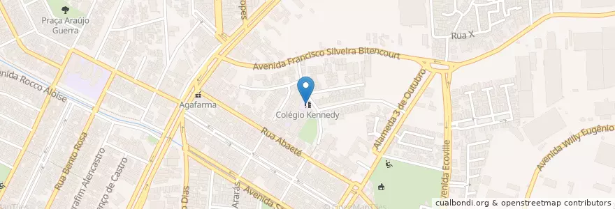 Mapa de ubicacion de Colégio Kennedy en Brazil, Jižní Region, Rio Grande Do Sul, Região Metropolitana De Porto Alegre, Região Geográfica Intermediária De Porto Alegre, Região Geográfica Imediata De Porto Alegre, Porto Alegre.