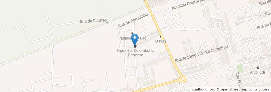 Mapa de ubicacion de Snack Bar Columbofila Hortense en Португалия, Алгарве, Алгарви, Faro, Vila Real De Santo António, Vila Real De Santo António.