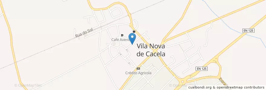 Mapa de ubicacion de Snack Bar O Sol en البرتغال, الغرب, الغرب, فارو, فيلا ريال دي سانتو أنطونيو, Vila Nova De Cacela.