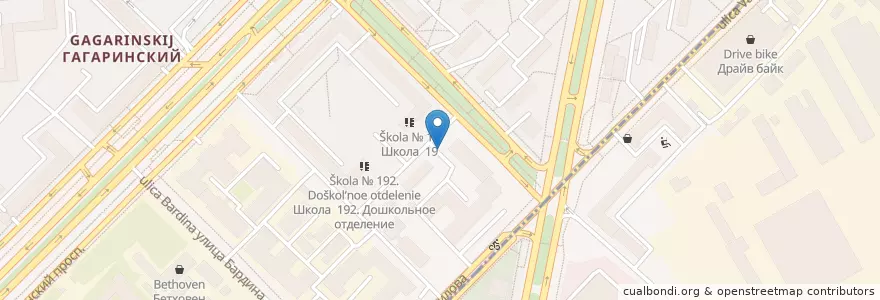 Mapa de ubicacion de Детейлинг-центр "Мегатренд" en Rússia, Distrito Federal Central, Москва, Юго-Западный Административный Округ, Гагаринский Район.