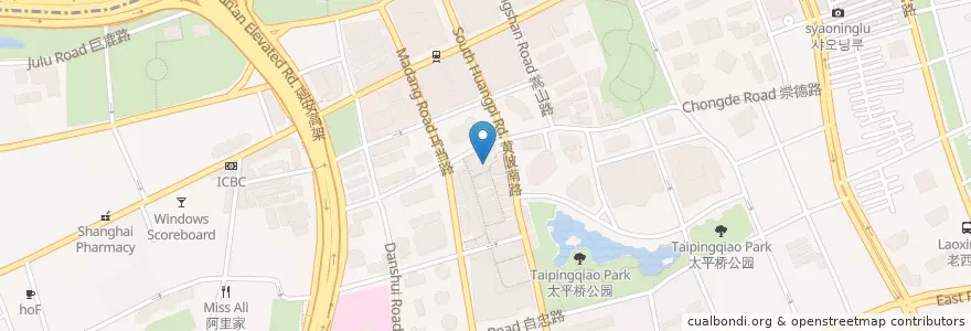 Mapa de ubicacion de Aniseed en China, Shanghái, Huangpu.