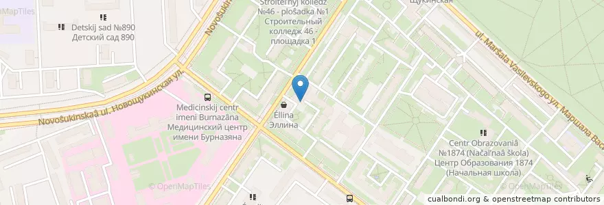 Mapa de ubicacion de Суши Wok en Rusia, Центральный Федеральный Округ, Москва, Северо-Западный Административный Округ, Район Щукино.