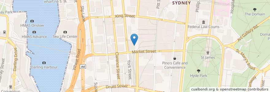 Mapa de ubicacion de Priceline Pharmacy en Australia, New South Wales, Council Of The City Of Sydney, Sydney.