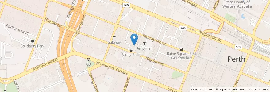 Mapa de ubicacion de Gami en Australia, Australia Occidental, City Of Perth.