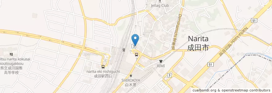 Mapa de ubicacion de 磯丸水產 en Japan, 千葉県, 成田市.