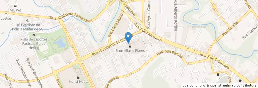 Mapa de ubicacion de Bradesco en 巴西, 南部, 圣卡塔琳娜, Região Geográfica Intermediária De Blumenau, Microrregião De Blumenau, 布盧梅瑙.