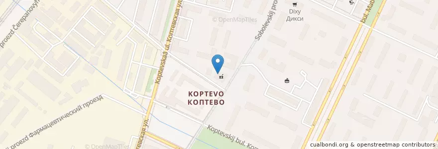 Mapa de ubicacion de Ковчег en Rusland, Centraal Federaal District, Moskou, Северный Административный Округ, Район Коптево.