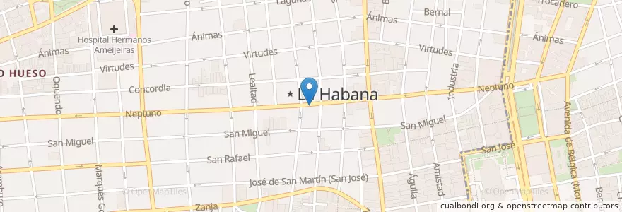 Mapa de ubicacion de Casa Cantabria en Cuba, La Habana, Centro Habana.