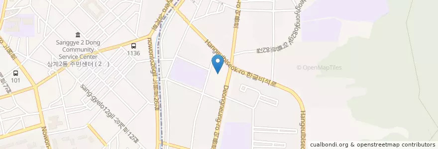 Mapa de ubicacion de 하나님의 교회 en Südkorea, Seoul, 노원구, 중계4동.