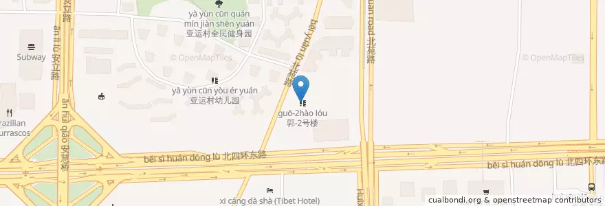 Mapa de ubicacion de 郭-2号楼 en چین, پکن, هبئی, 朝阳区 / Chaoyang.