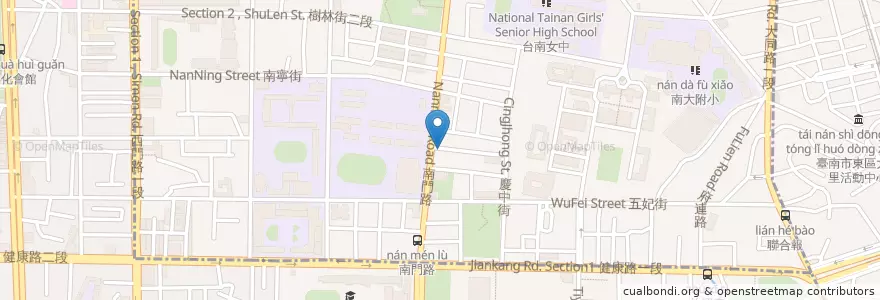 Mapa de ubicacion de 福吉雅 手工焦糖布丁 en Tayvan, 臺南市, 中西區, 南區.