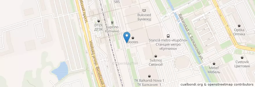Mapa de ubicacion de Мастер Кебаб en Russia, Northwestern Federal District, Leningrad Oblast, Saint Petersburg, Фрунзенский Район, Балканский Округ.
