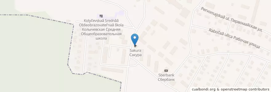 Mapa de ubicacion de Сакура en روسيا, Центральный Федеральный Округ, محافظة موسكو, Можайский Городской Округ.