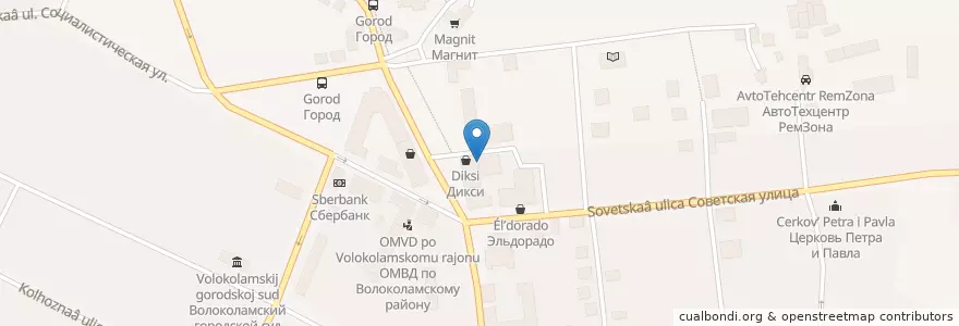 Mapa de ubicacion de Zotto en Россия, Центральный Федеральный Округ, Московская Область, Волоколамский Городской Округ.