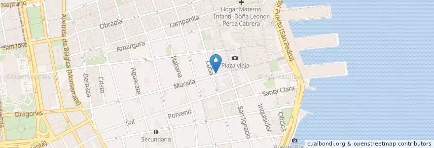 Mapa de ubicacion de Mojito-Mojito en 古巴, La Habana, La Habana Vieja.