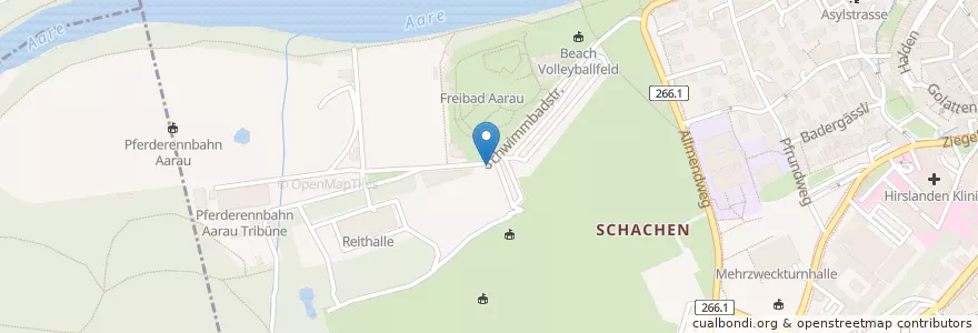 Mapa de ubicacion de Brunnen Schachen Schiessstand en Svizzera, Argovia, Bezirk Aarau, Aarau.