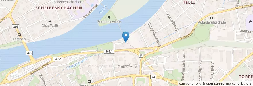 Mapa de ubicacion de Brunnen Stadtgärtnerei en Switzerland, Aargau, Bezirk Aarau, Aarau.