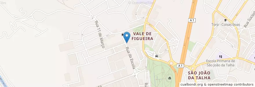 Mapa de ubicacion de Figueira em Flor en Portugal, Área Metropolitana De Lisboa, Lisboa, Grande Lisboa, Loures, Santa Iria De Azoia, São João Da Talha E Bobadela.