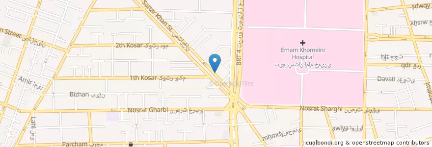 Mapa de ubicacion de بانک کارآفرین en Iran, Téhéran, شهرستان تهران, Téhéran, بخش مرکزی شهرستان تهران.