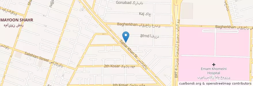 Mapa de ubicacion de بانک تجارت en Irán, Teherán, شهرستان تهران, Teherán, بخش مرکزی شهرستان تهران.