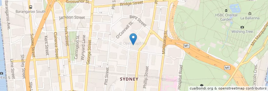 Mapa de ubicacion de jamie oliver's en Australië, Nieuw-Zuid-Wales, Council Of The City Of Sydney, Sydney.
