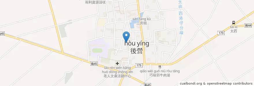 Mapa de ubicacion de 早餐店 en 台湾, 台南市, 西港区.