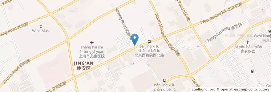 Mapa de ubicacion de 中国邮政 en China, Shanghai, Jing'an.