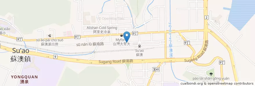 Mapa de ubicacion de 阿英小吃部 en 臺灣, 臺灣省, 宜蘭縣, 蘇澳鎮.