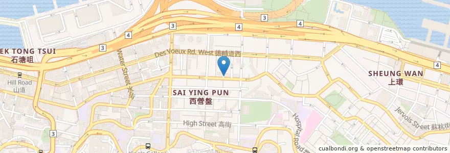 Mapa de ubicacion de 坤記煲仔小菜 en China, Guangdong, Hongkong, Hong Kong Island, New Territories, 中西區 Central And Western District.