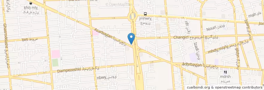 Mapa de ubicacion de مترو نواب - قصرالدشت en ایران, استان تهران, شهرستان تهران, تهران, بخش مرکزی شهرستان تهران.
