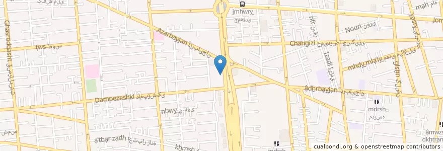 Mapa de ubicacion de مترو نواب - پایانه سروری en İran, Tahran Eyaleti, شهرستان تهران, Tahran, بخش مرکزی شهرستان تهران.