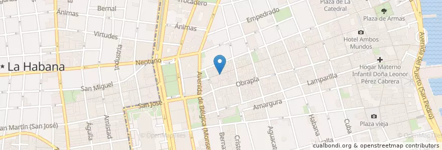 Mapa de ubicacion de El almendron en Cuba, La Habana, La Habana Vieja.