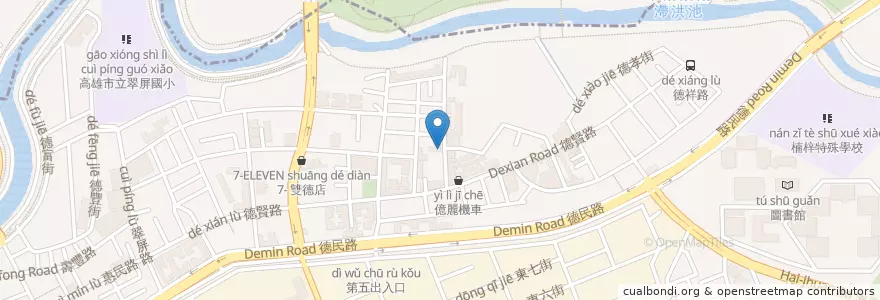 Mapa de ubicacion de 品源拉麵館 en 타이완, 가오슝시, 난쯔구.