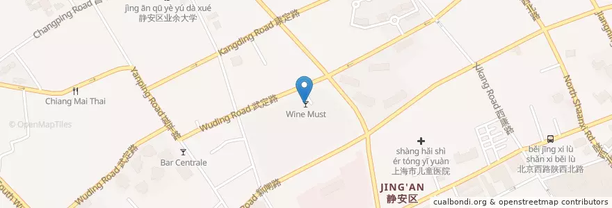 Mapa de ubicacion de Must Grill en China, Shanghai, Jing'an District.