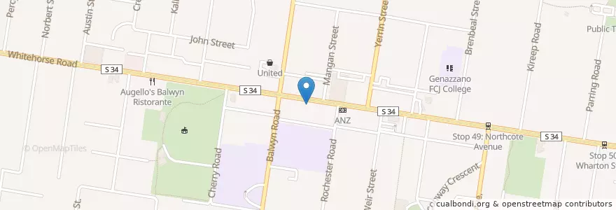Mapa de ubicacion de One Piece Cafe en أستراليا, ولاية فيكتوريا, City Of Boroondara.