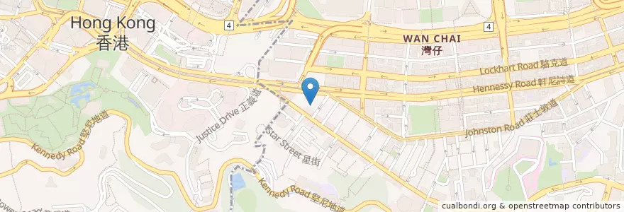 Mapa de ubicacion de 車仔麵之家 en 中国, 広東省, 香港, 香港島, 新界, 灣仔區 Wan Chai District.