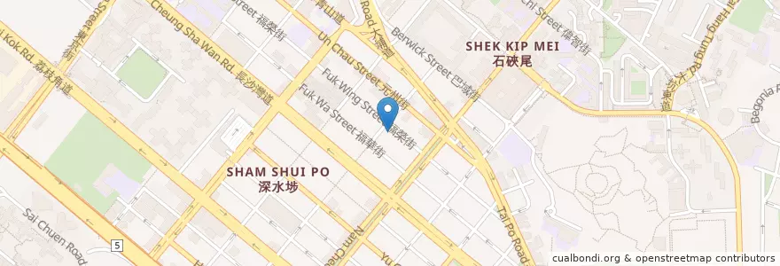 Mapa de ubicacion de Kung Wo Dou Bun Chong en China, Guangdong, Hong Kong, Kowloon, New Territories, Sham Shui Po District.