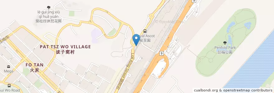 Mapa de ubicacion de 鴻福堂 Hung Fook Tong en China, Cantão, Hong Kong, Novos Territórios, 沙田區 Sha Tin District.