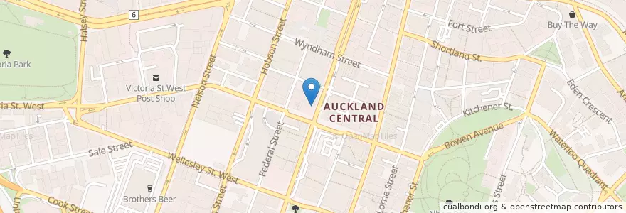 Mapa de ubicacion de Steak Pasta Pizza Ristorante en New Zealand, Auckland, Waitematā.