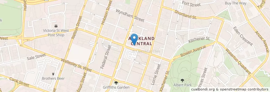 Mapa de ubicacion de Tonys Lord Nelson Restaurant en 뉴질랜드, Auckland, Waitematā.