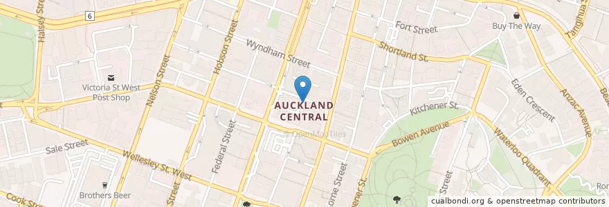 Mapa de ubicacion de Kushi Takeaway en New Zealand / Aotearoa, Auckland, Waitematā.