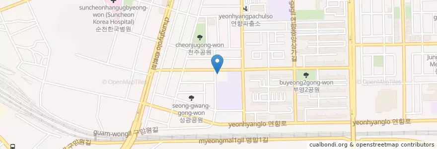 Mapa de ubicacion de 연향우체국 en Corea Del Sud, Sud Jeolla, 순천시.