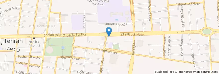Mapa de ubicacion de بانک en Иран, Тегеран, شهرستان تهران, Тегеран, بخش مرکزی شهرستان تهران.