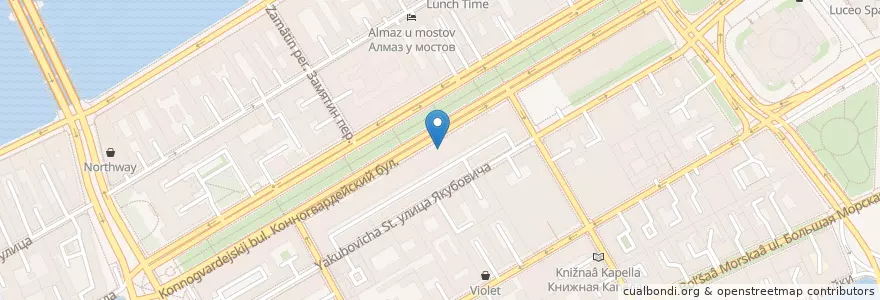 Mapa de ubicacion de Шанхай en Russie, District Fédéral Du Nord-Ouest, Oblast De Léningrad, Saint-Pétersbourg, Адмиралтейский Район, Адмиралтейский Округ.