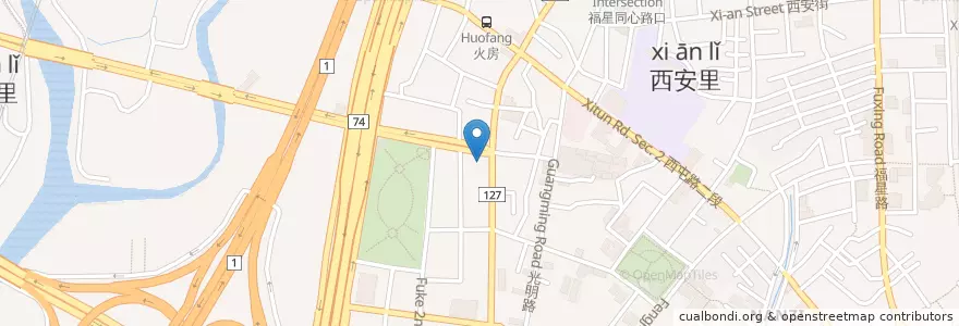 Mapa de ubicacion de 星巴克 en 臺灣, 臺中市, 西屯區.