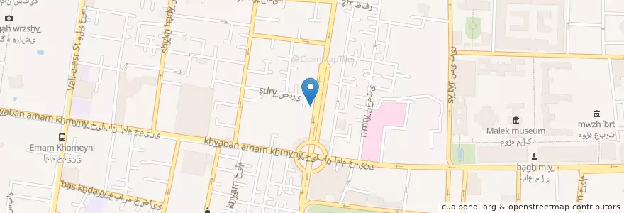 Mapa de ubicacion de بانک سپه en İran, Tahran Eyaleti, شهرستان تهران, Tahran, بخش مرکزی شهرستان تهران.