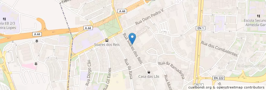 Mapa de ubicacion de Café La Fontaine en ポルトガル, ノルテ, Área Metropolitana Do Porto, Porto, Vila Nova De Gaia, Mafamude E Vilar Do Paraíso.